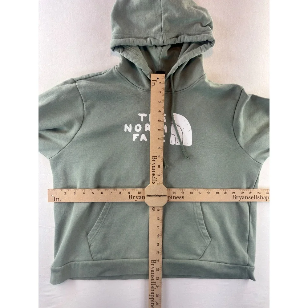 The North Face Circular Design Hoodie Sage Green Graphic Logo Pullover Mens XL